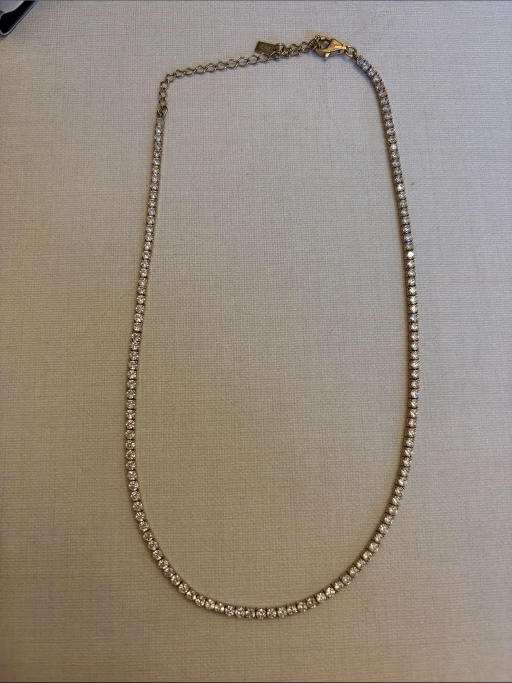 Gold-Tone Clear Crystal Tennis Necklace - Women Jewelry